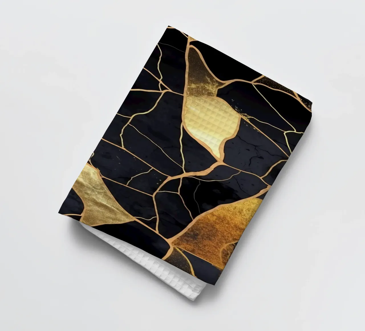 Art Kintsugi Noir et Or canovaccio da cucina da Théïa's Fantasia World