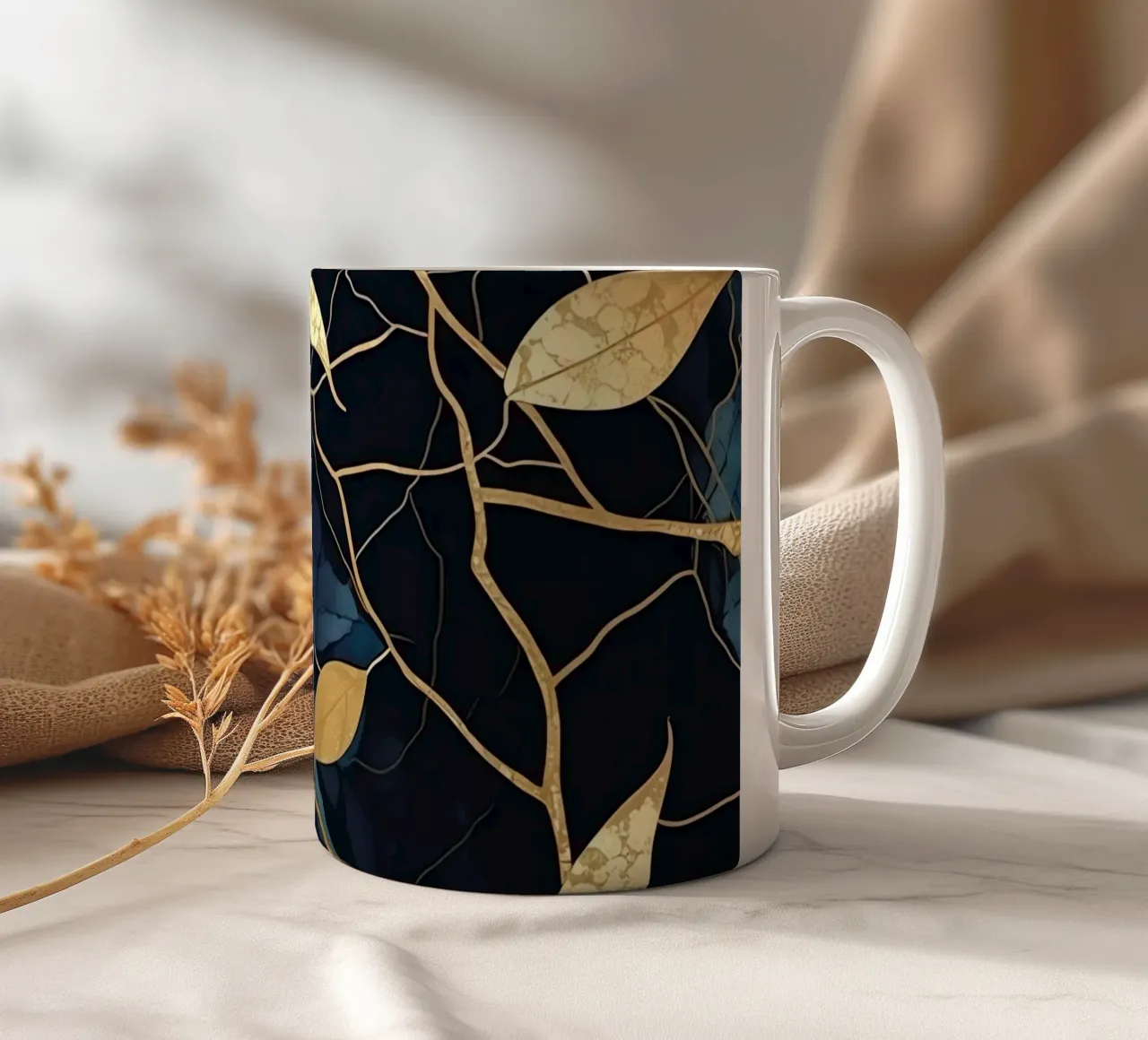 Art Kintsugi & feuilles d'or tazza in ceramica da Théïa's Fantasia World
