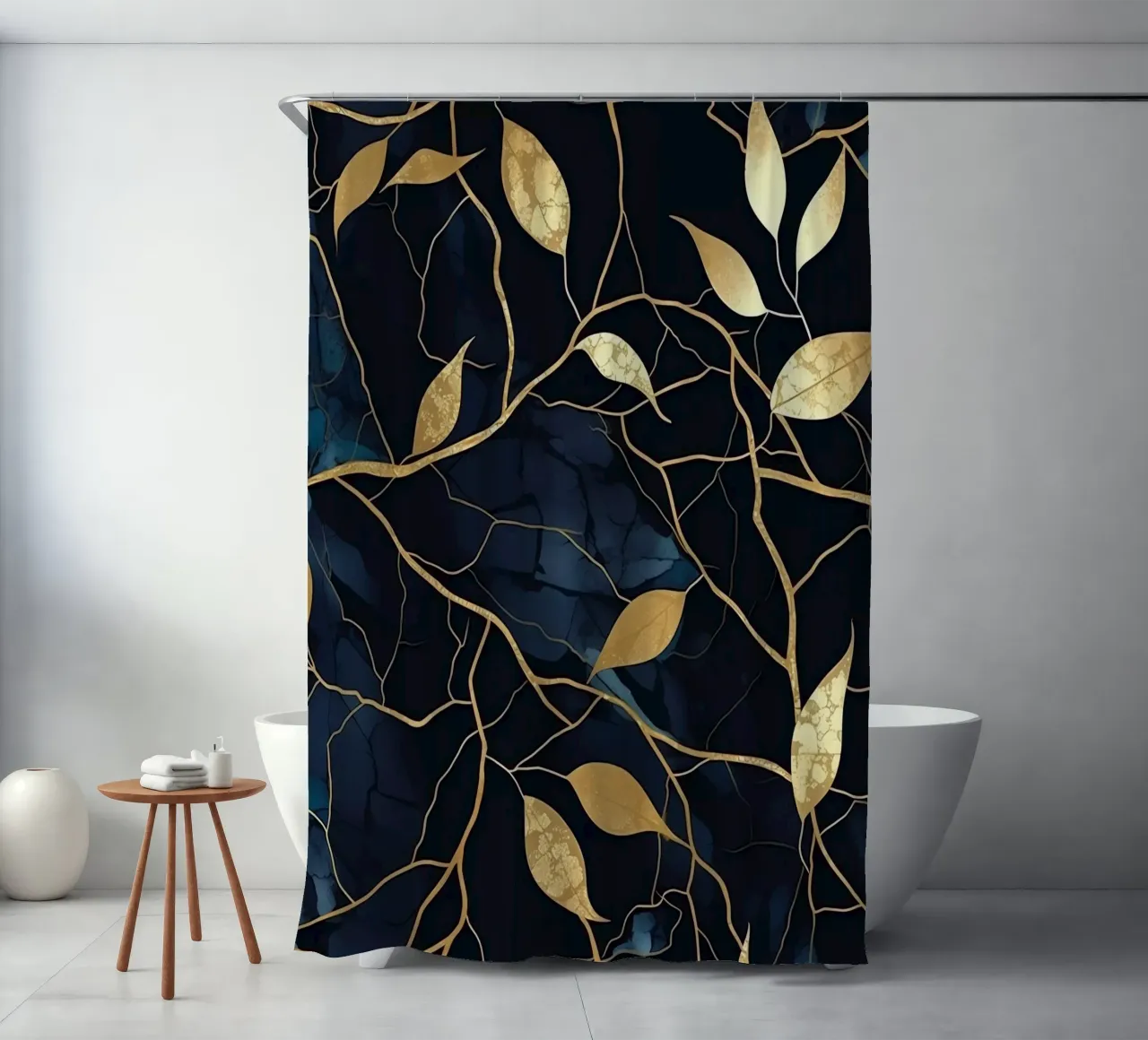 Art Kintsugi & feuilles d'or tenda da doccia da Théïa's Fantasia World