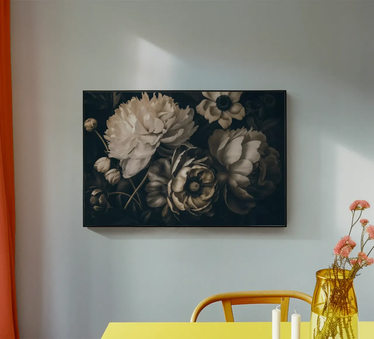 Sinfonía Floral Barroca Oscura Marrón Marfil metacrilato de Andrea Haase Vintage World