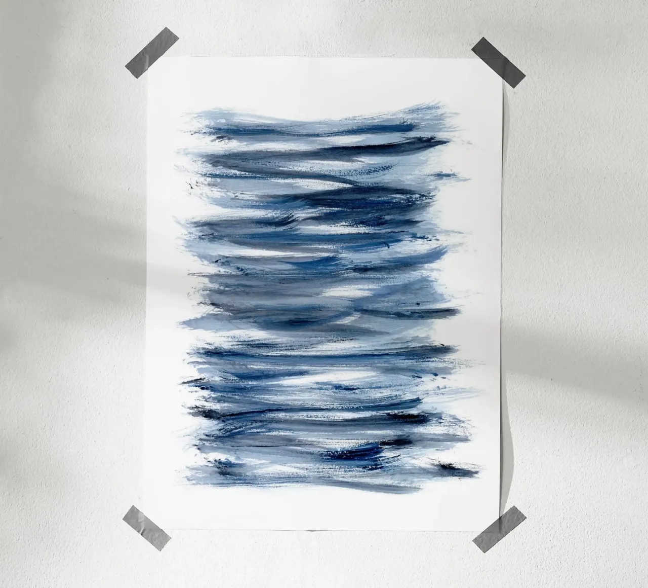 Just Indigo 2 | Minimalist Watercolor poster con telaio in plastica da sabidussi