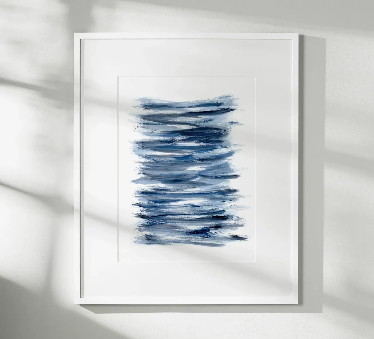 Just Indigo 2 | Minimalist Watercolor poster con telaio in plastica da sabidussi