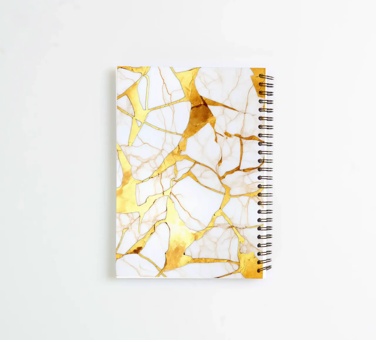 Art kintsugi blanc et or spiral notebook by Théïa's Fantasia World