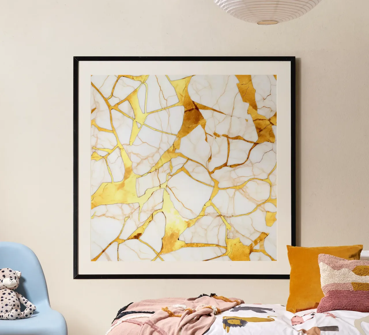 Art kintsugi blanc et or carta hahnemühle da Théïa's Fantasia World