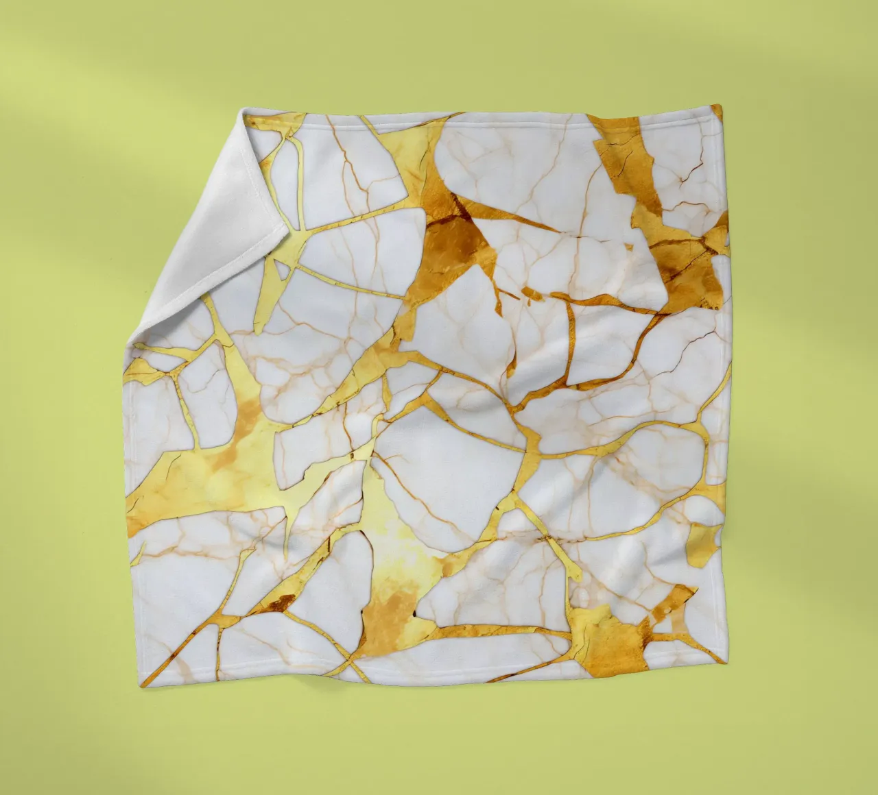Art kintsugi blanc et or fleece blanket by Théïa's Fantasia World