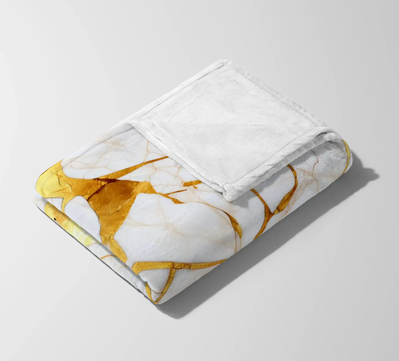 Art kintsugi blanc et or fleece blanket by Théïa's Fantasia World