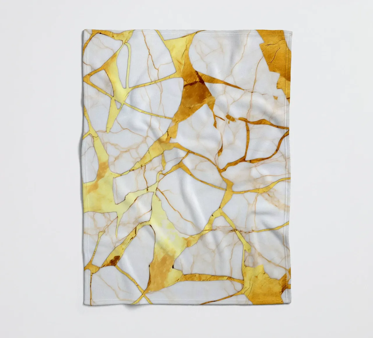 Art kintsugi blanc et or fleece blanket by Théïa's Fantasia World