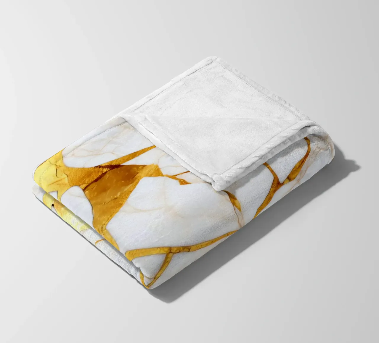 Art kintsugi blanc et or fleece blanket by Théïa's Fantasia World