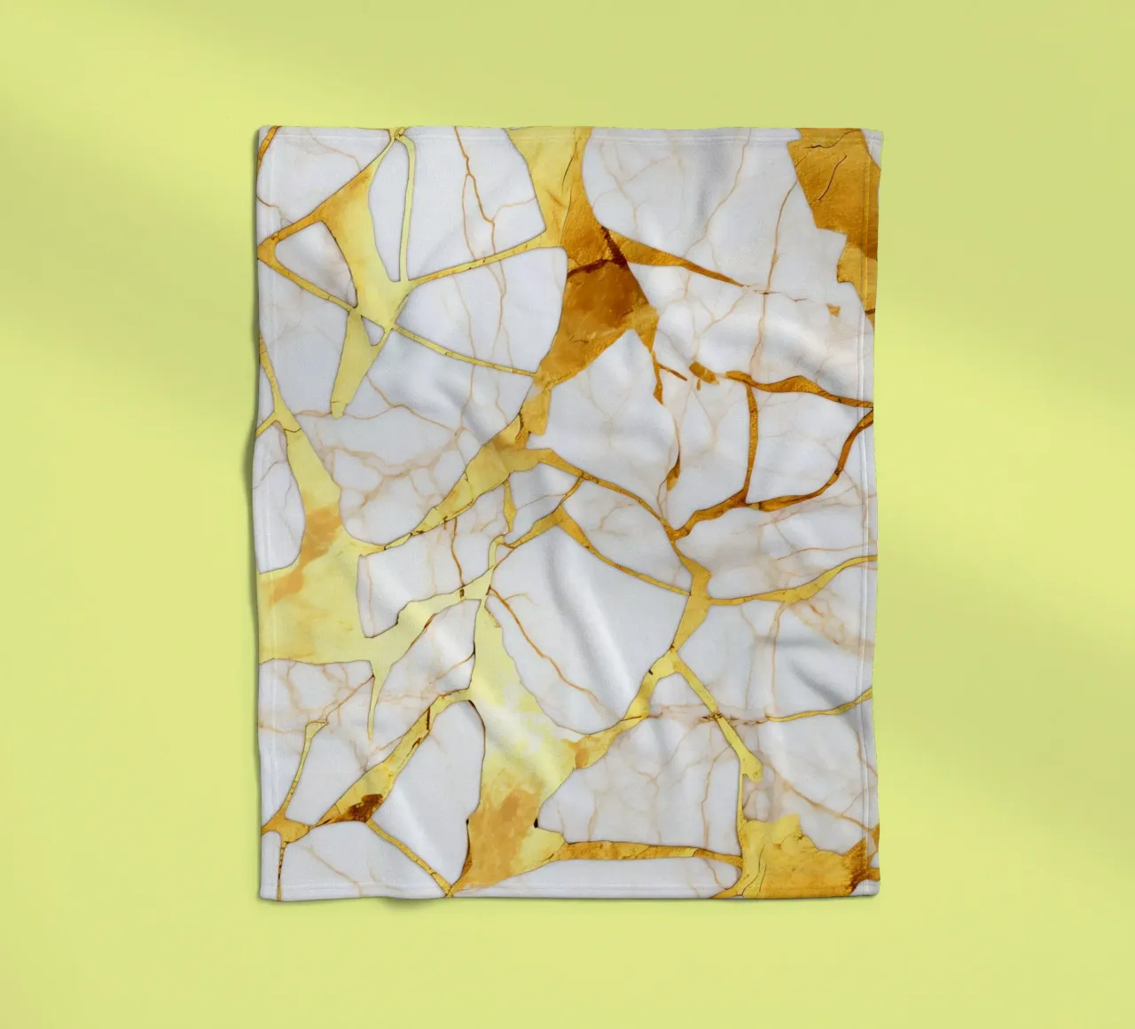 Art kintsugi blanc et or fleece blanket by Théïa's Fantasia World