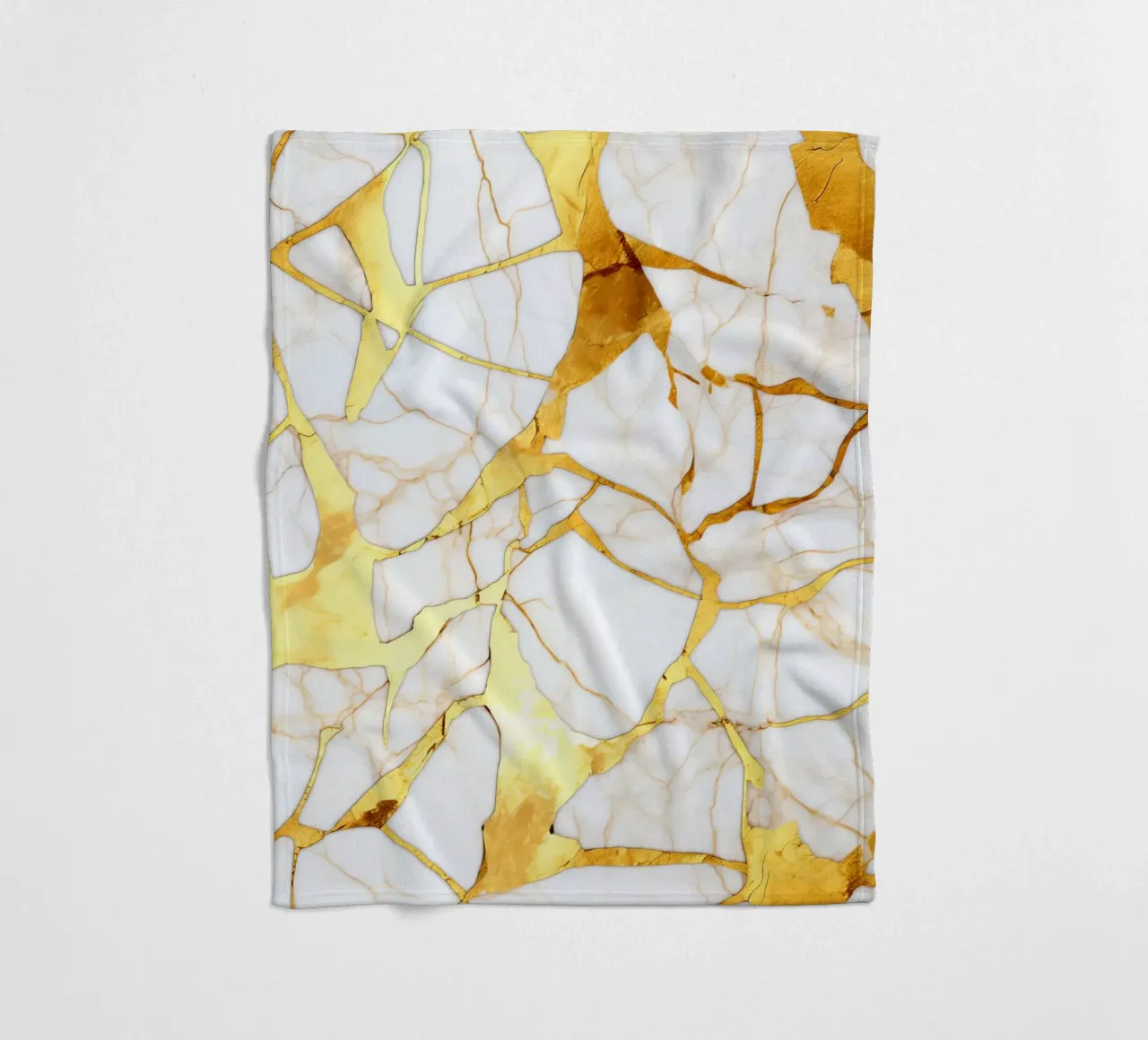 Art kintsugi blanc et or fleece blanket by Théïa's Fantasia World