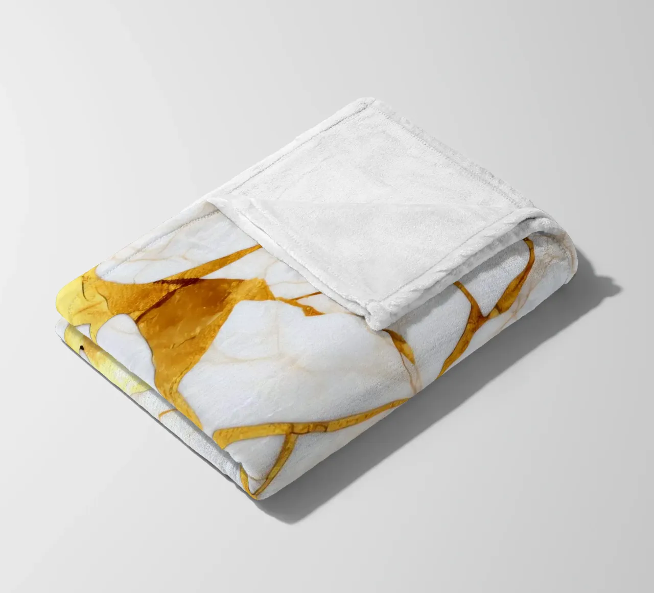 Art kintsugi blanc et or fleece blanket by Théïa's Fantasia World