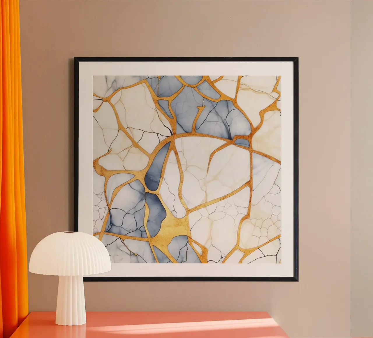 Art kintsugi blanc et or carta hahnemühle da Théïa's Fantasia World