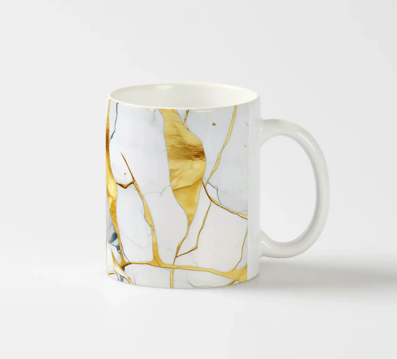 Art kintsugi blanc et or tazza in ceramica da Théïa's Fantasia World