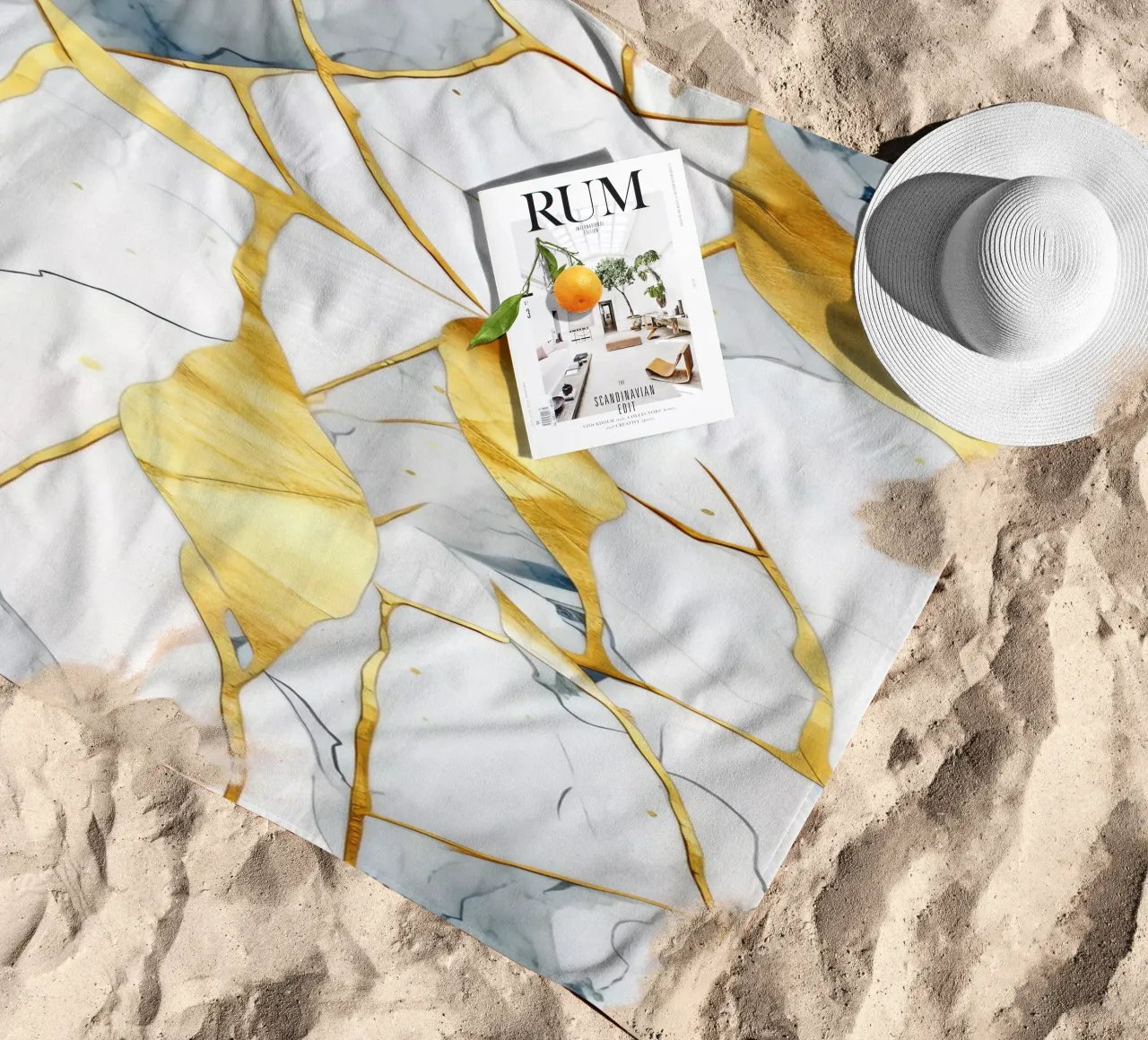 Art kintsugi blanc et or telo mare da Théïa's Fantasia World