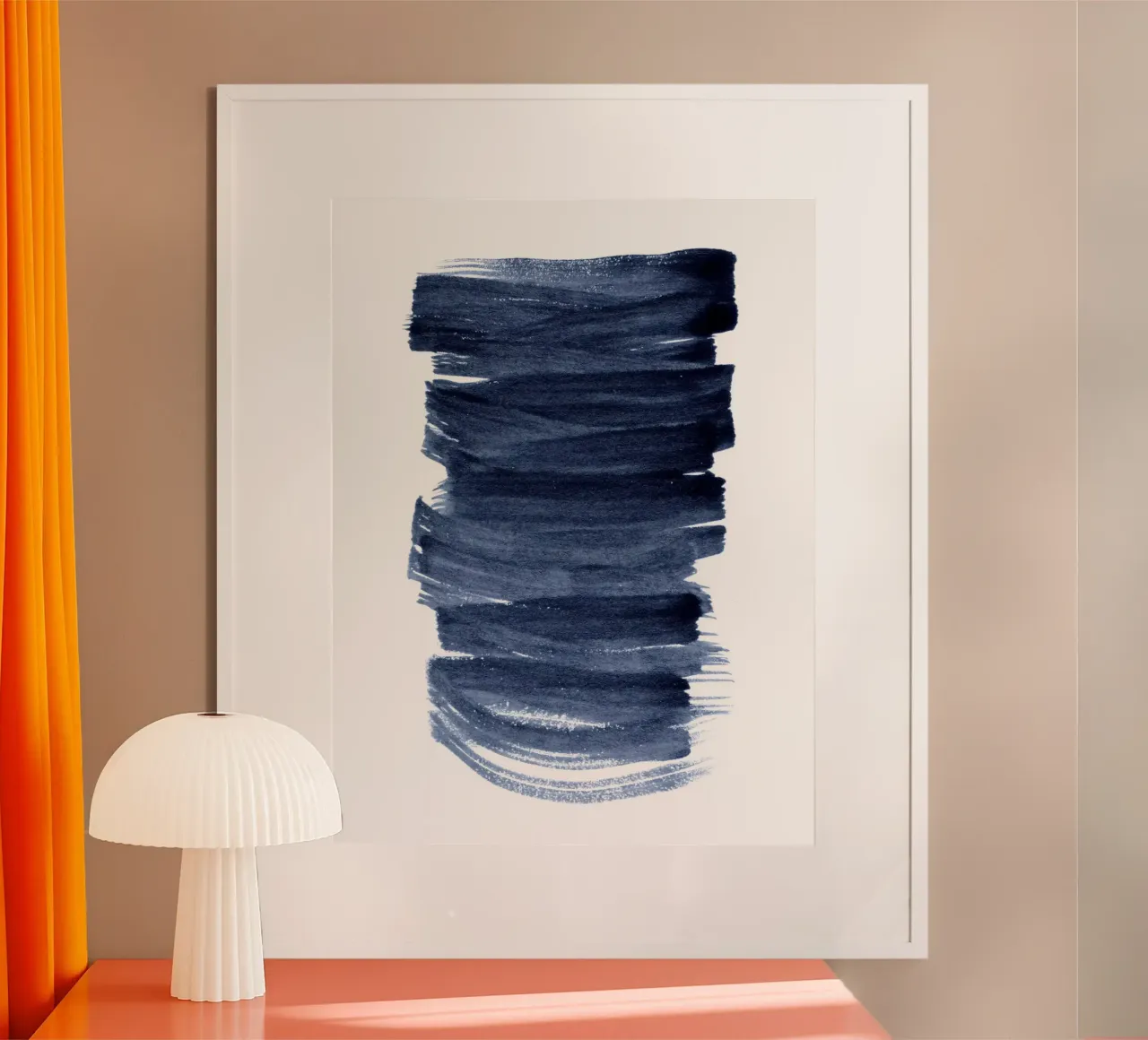 Just Indigo 3 | Minimalist Watercolor poster con telaio in plastica da sabidussi