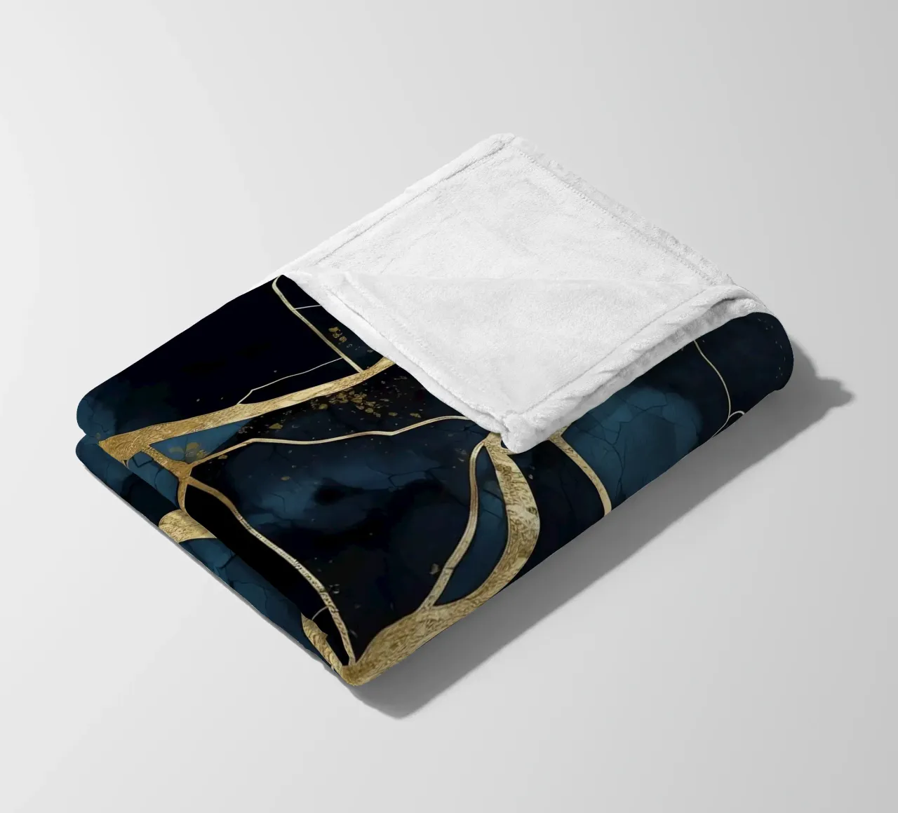 Art kintsugi doré fleece blanket by Théïa's Fantasia World