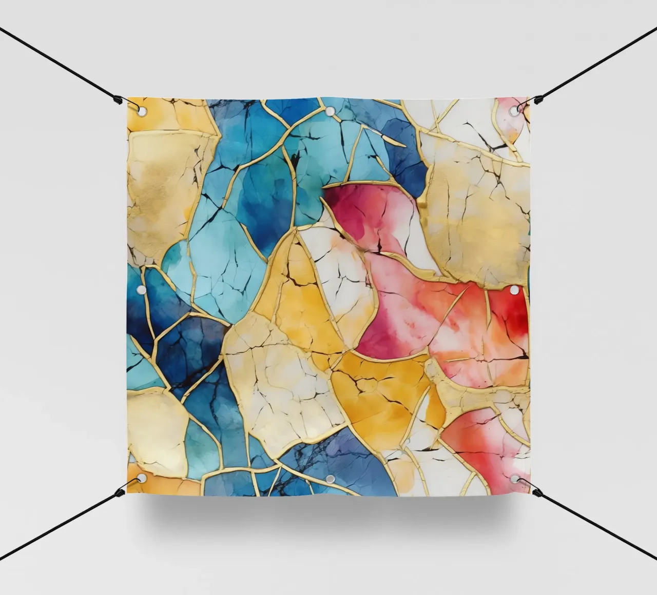 Art Kintsugi multicolore telo in pvc da Théïa's Fantasia World