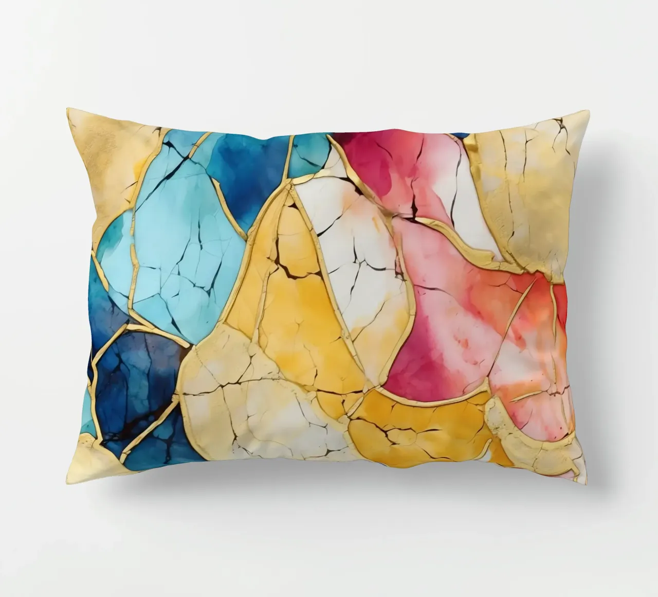 Art Kintsugi multicolore cuscino da Théïa's Fantasia World