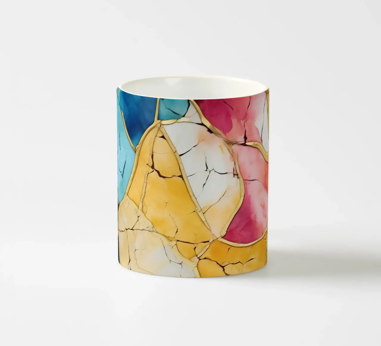 Art Kintsugi multicolore tazza in ceramica da Théïa's Fantasia World