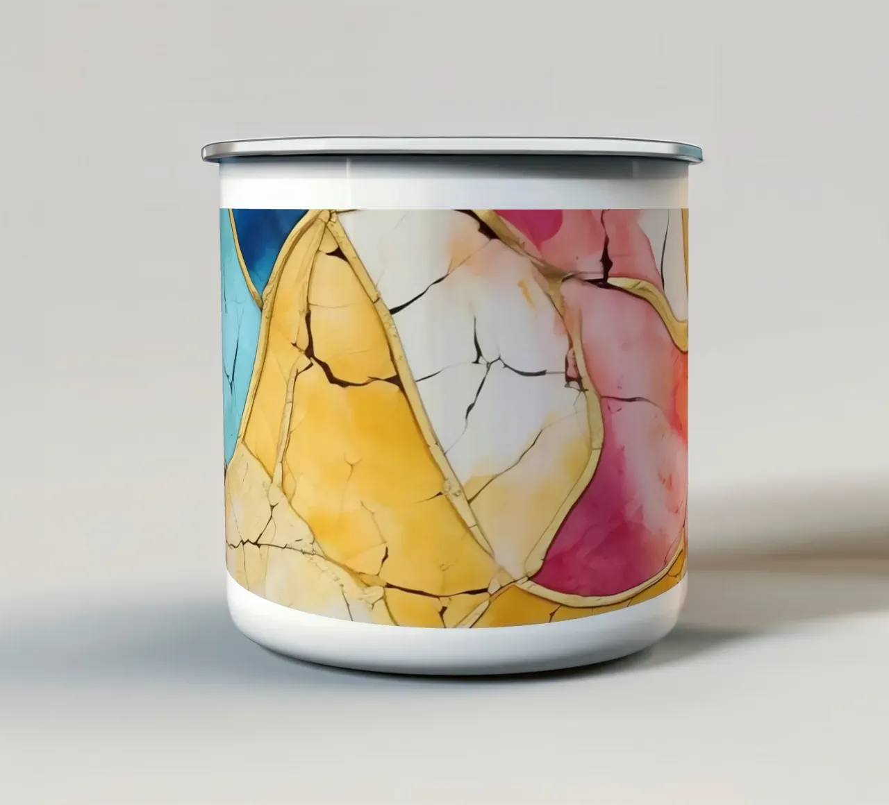 Art Kintsugi multicolore tazza in smalto da Théïa's Fantasia World