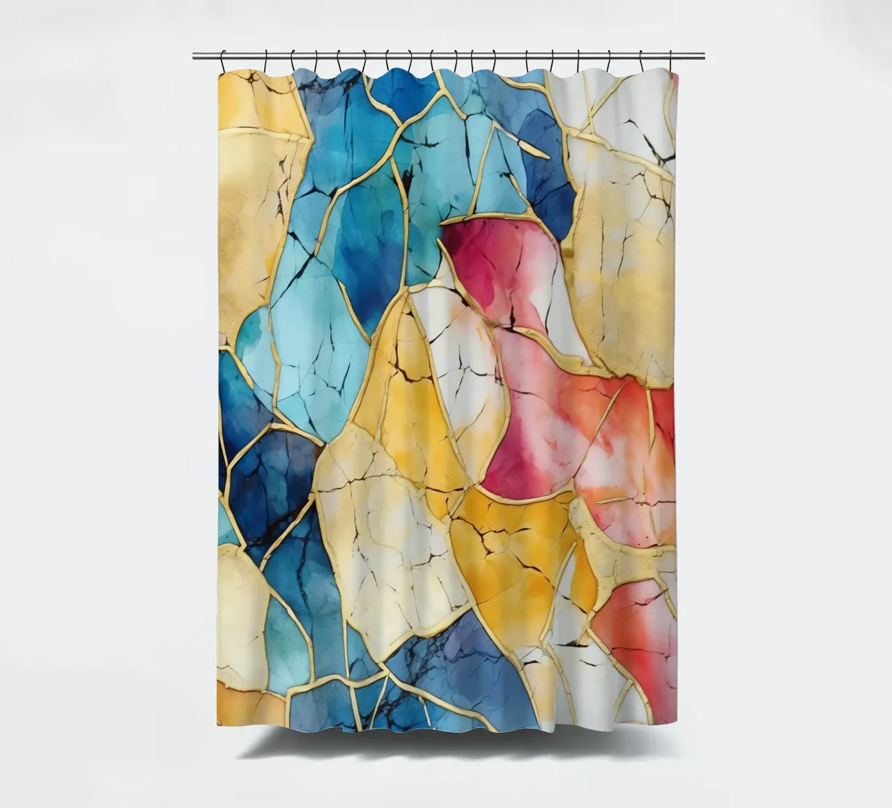 Art Kintsugi multicolore tenda da doccia da Théïa's Fantasia World