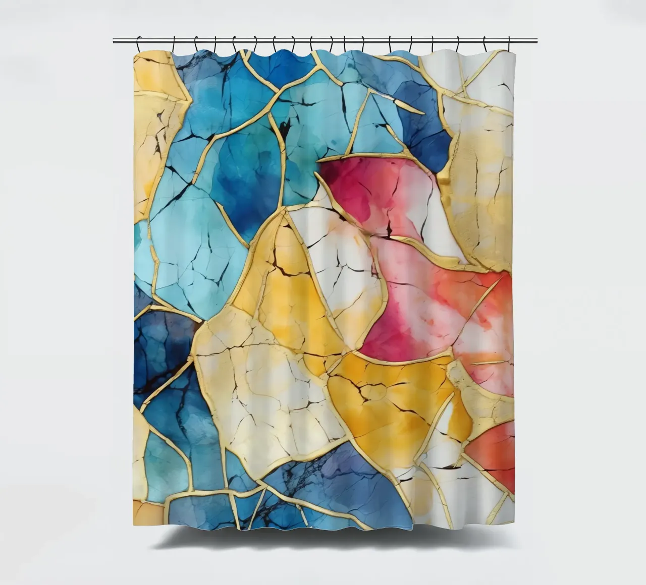 Art Kintsugi multicolore tenda da doccia da Théïa's Fantasia World