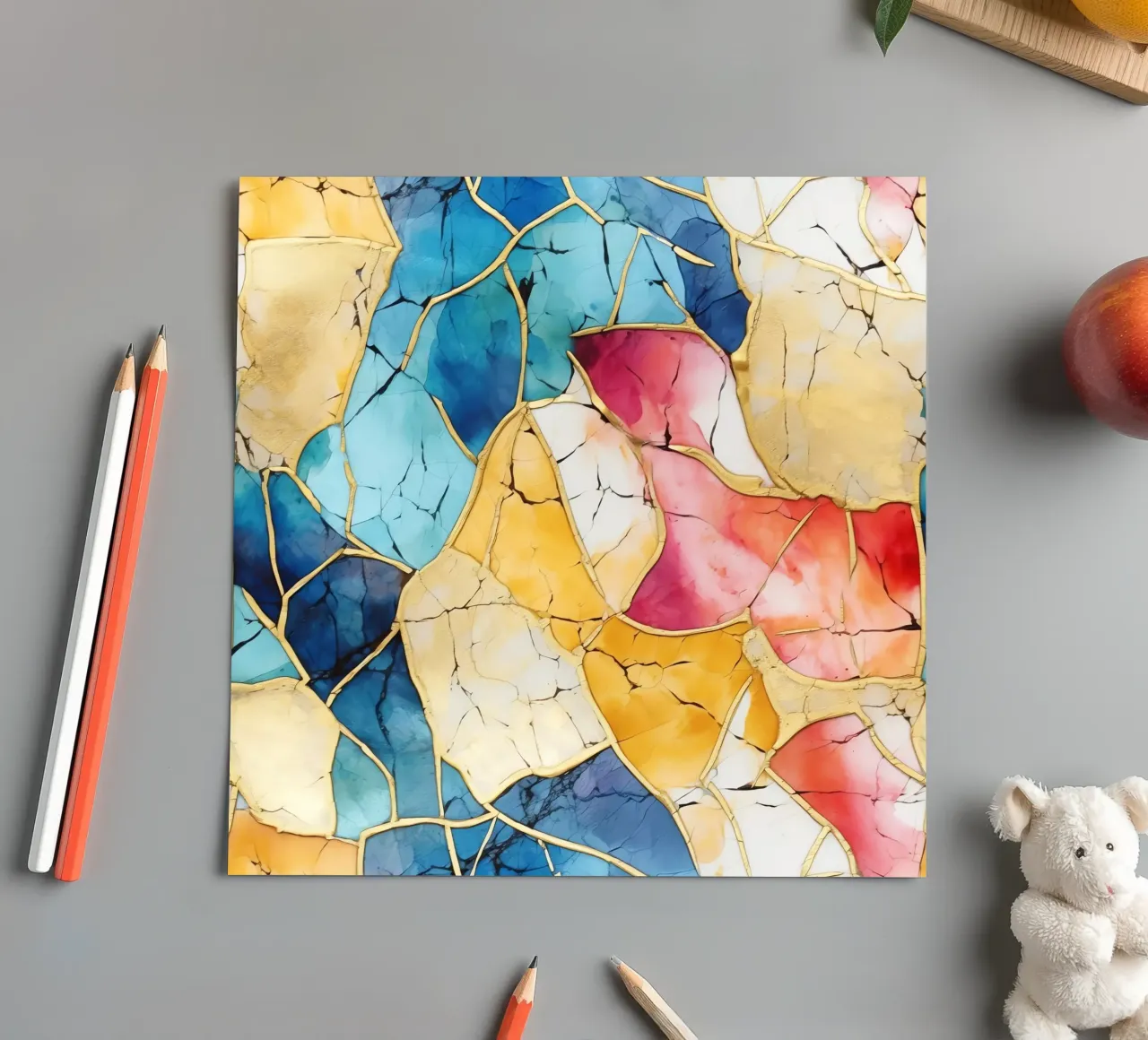 Art Kintsugi multicolore sticker sheet by Théïa's Fantasia World