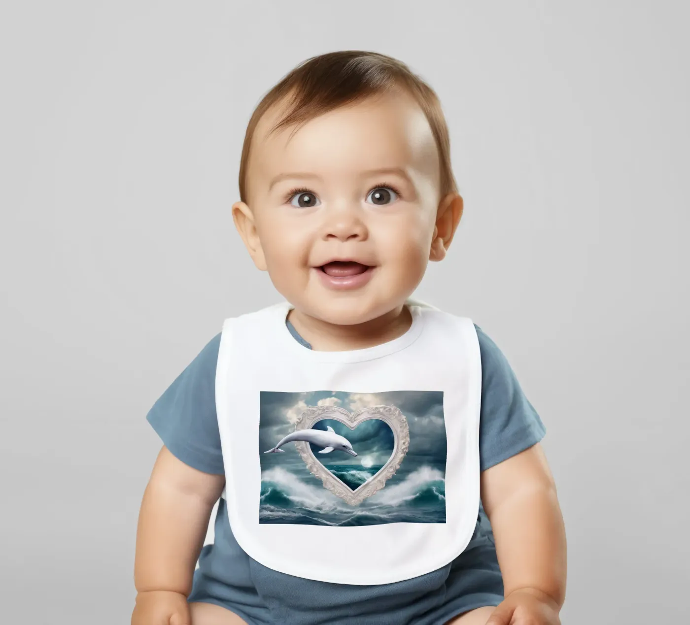 dolfijn baby slabbetje van kimmindmuse