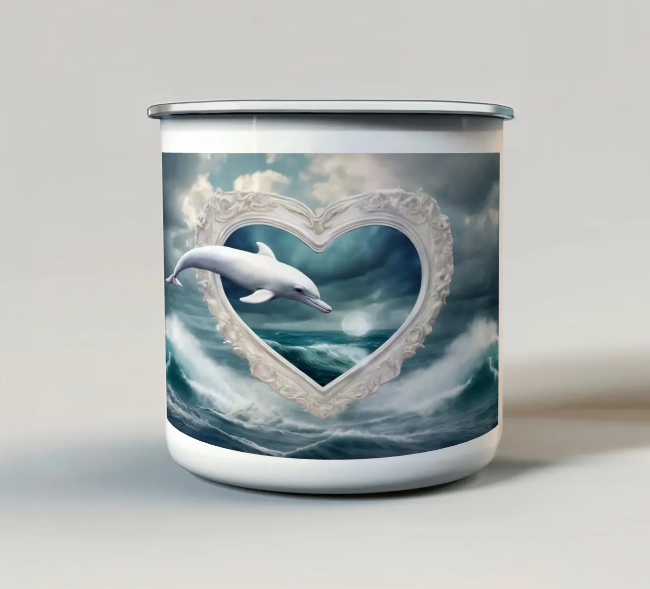 delfino tazza in smalto da kimmindmuse