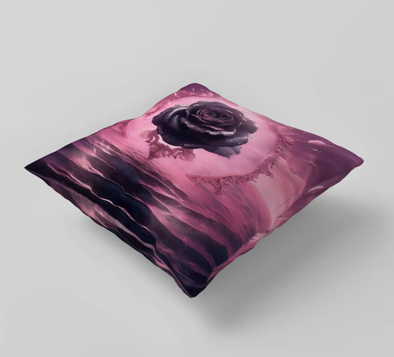 rosa nera2 cuscino da kimmindmuse
