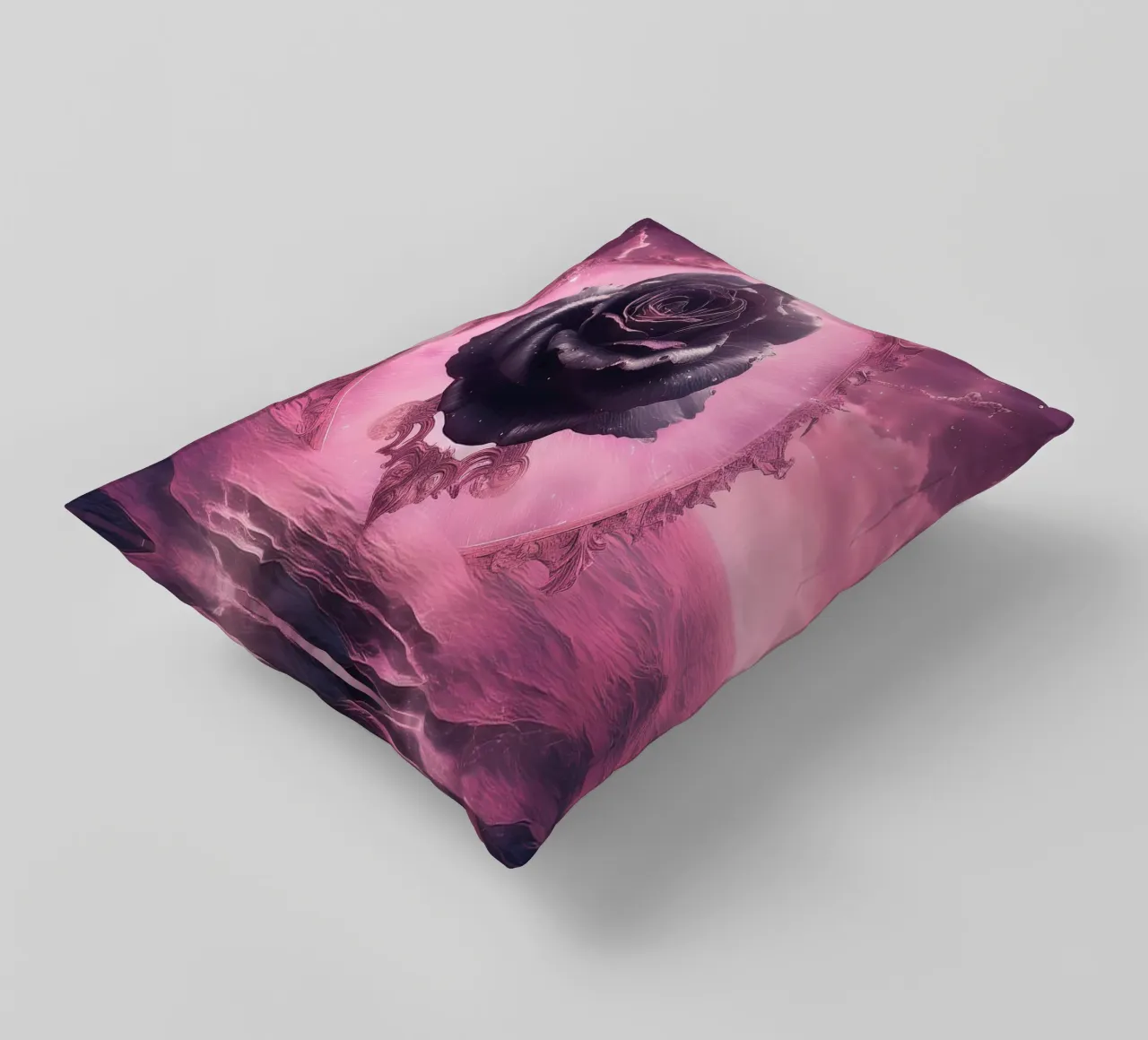 rosa nera2 cuscino da kimmindmuse