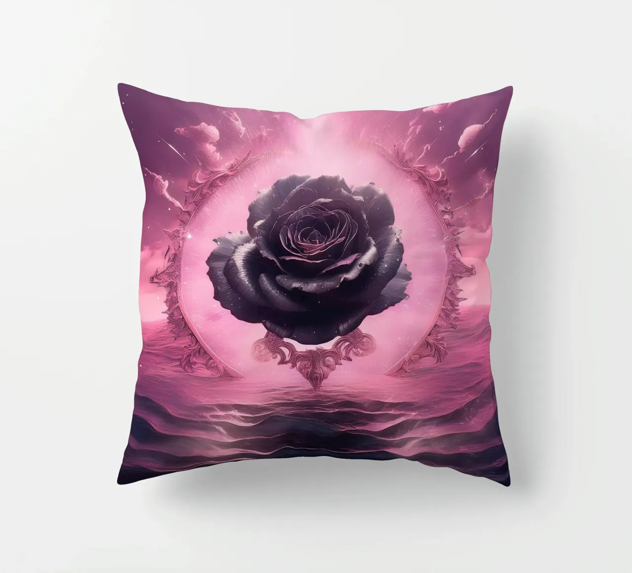 rosa nera2 cuscino da kimmindmuse
