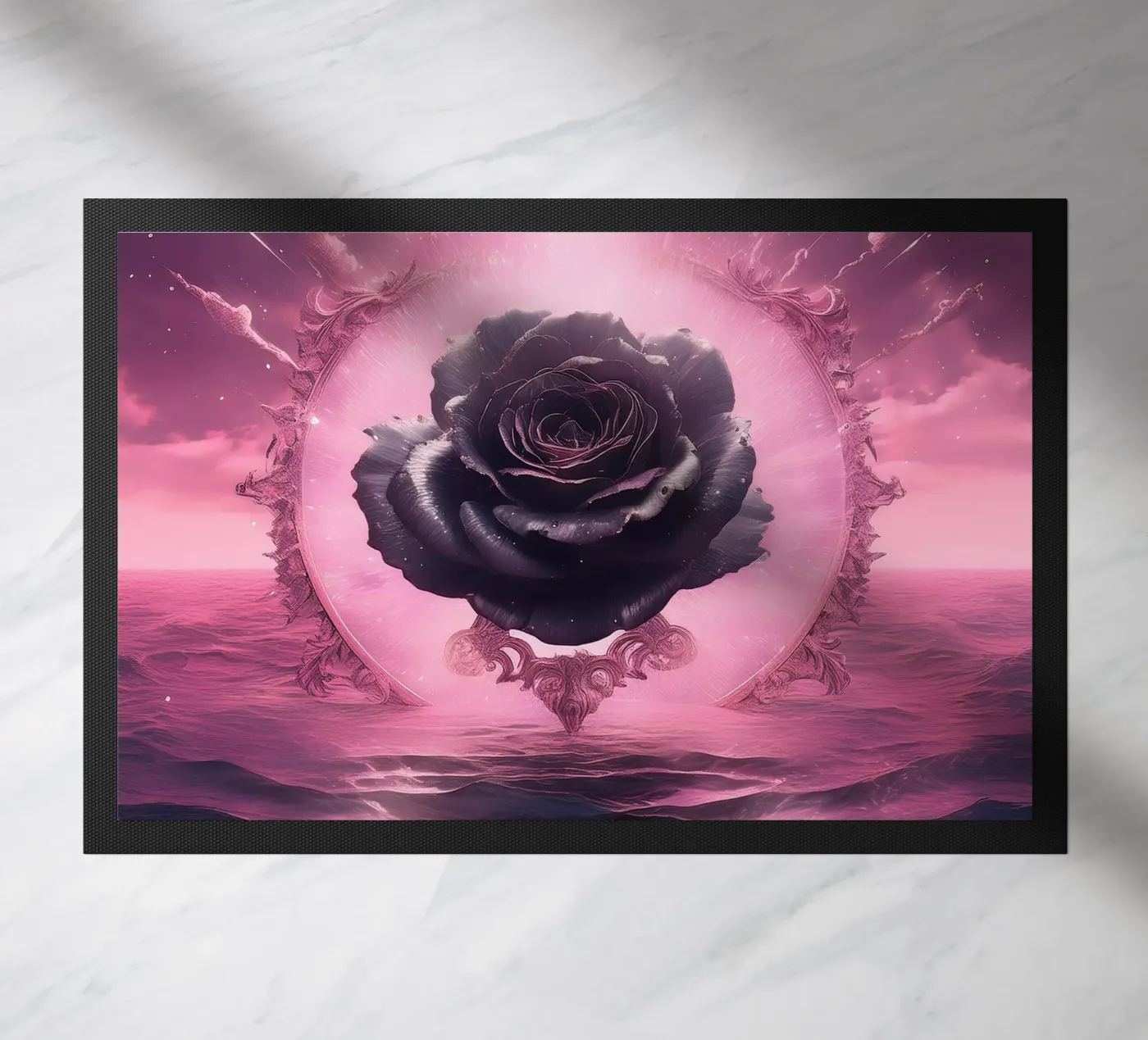 black rose2 doormat by kimmindmuse