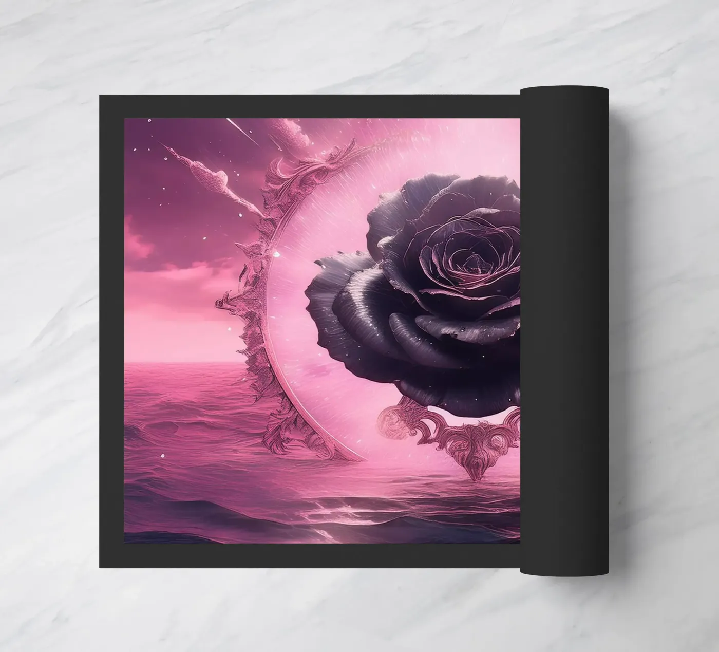 black rose2 doormat by kimmindmuse