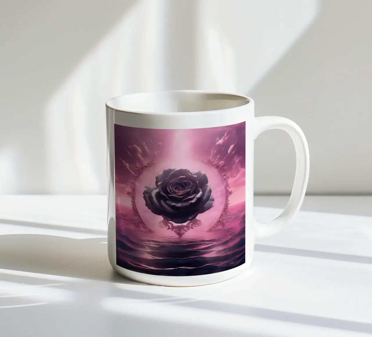 Schwarze Rose2 Keramik Tasse von kimmindmuse