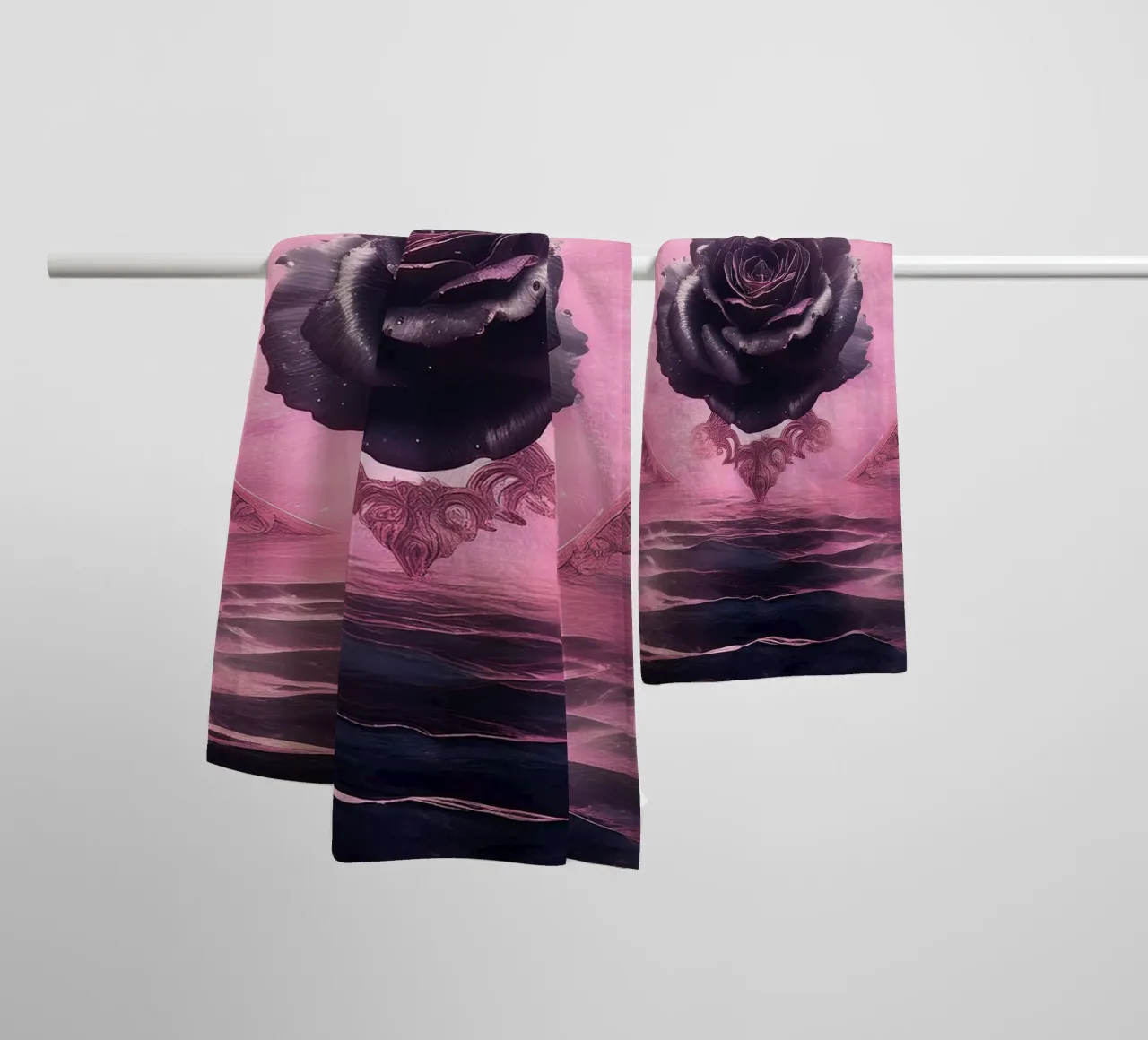 rosa nera2 asciugamano da bagno da kimmindmuse