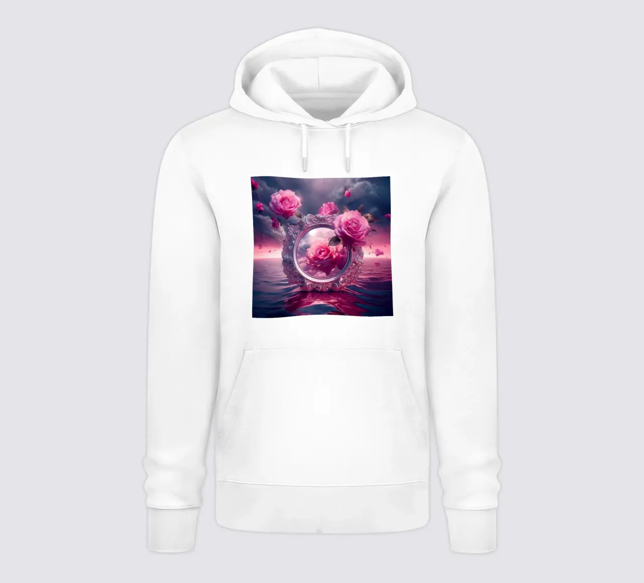 specchio e rosa felpa con cappuccio da kimmindmuse