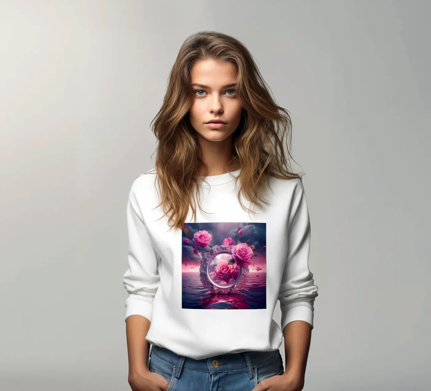 mirror and rose felpa da kimmindmuse