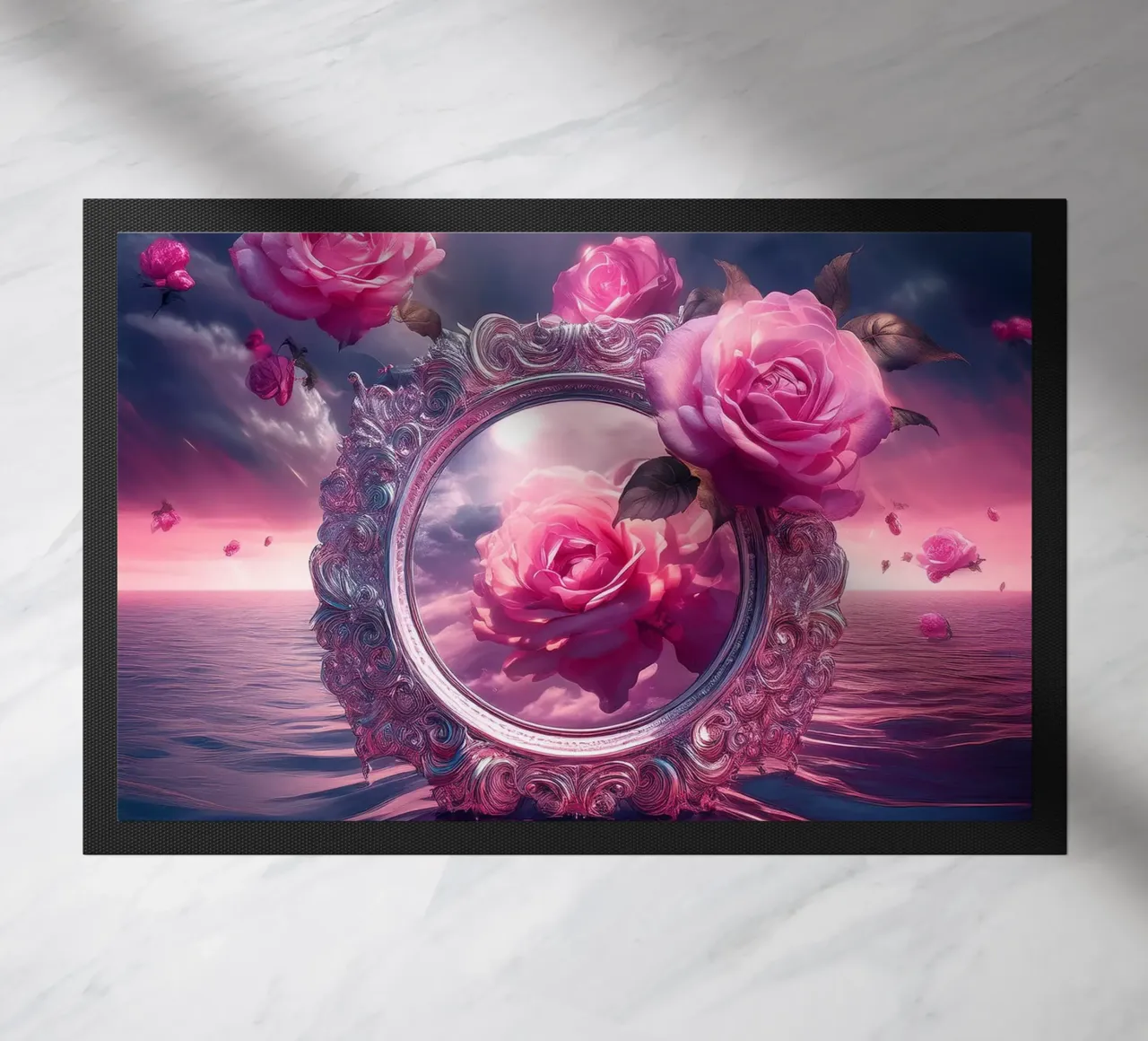 specchio e rosa zerbino da kimmindmuse