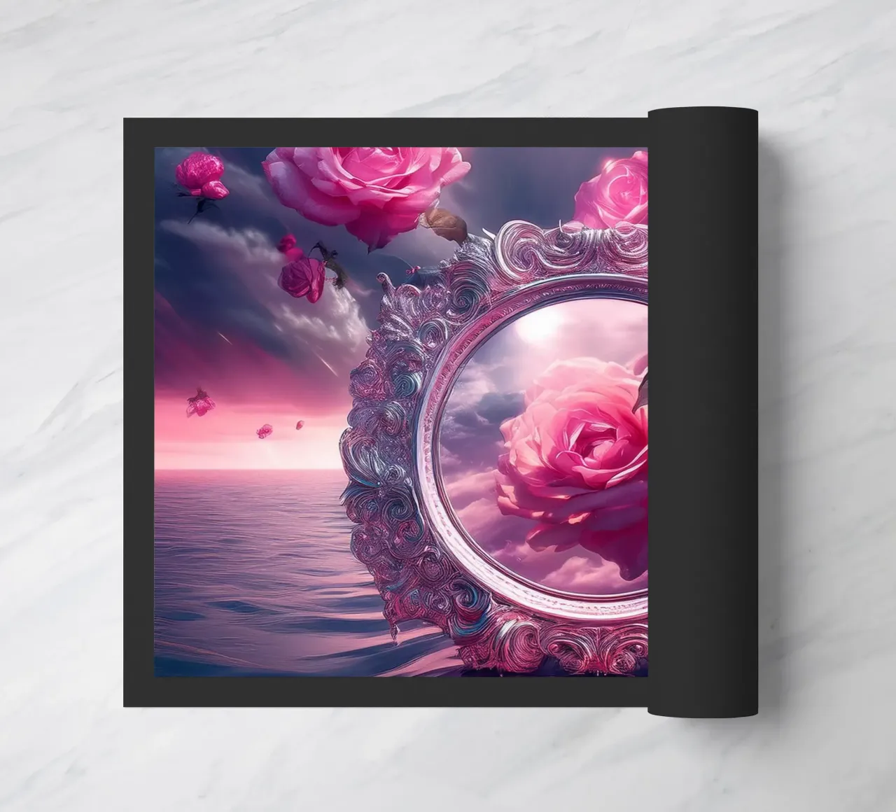 specchio e rosa zerbino da kimmindmuse