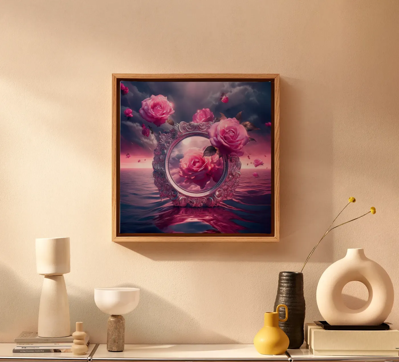 specchio e rosa tela da kimmindmuse