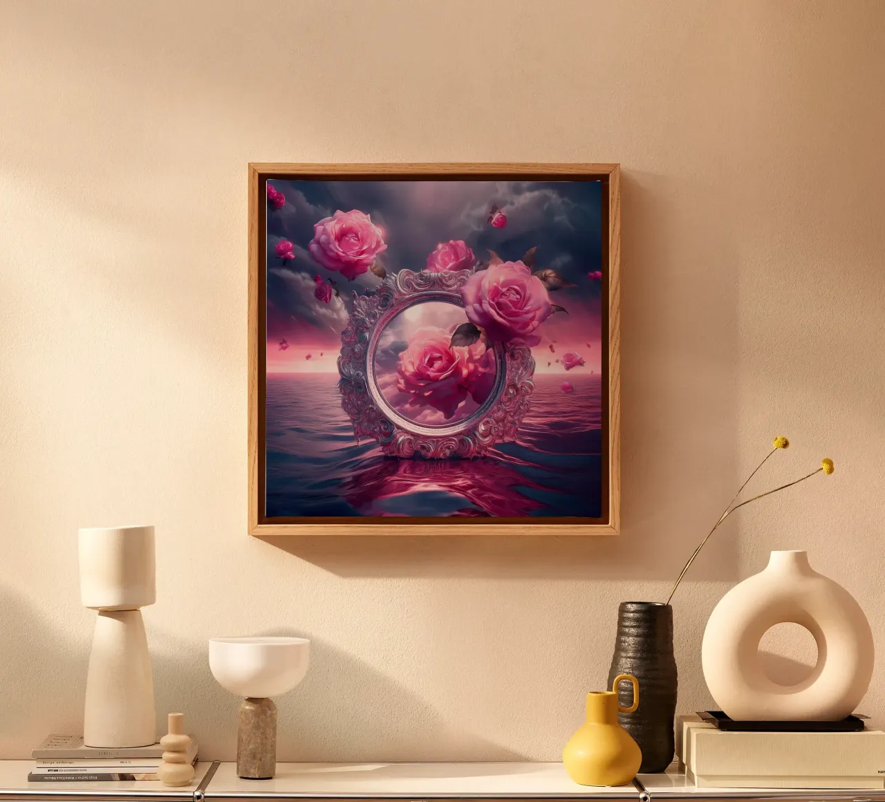 specchio e rosa tela da kimmindmuse