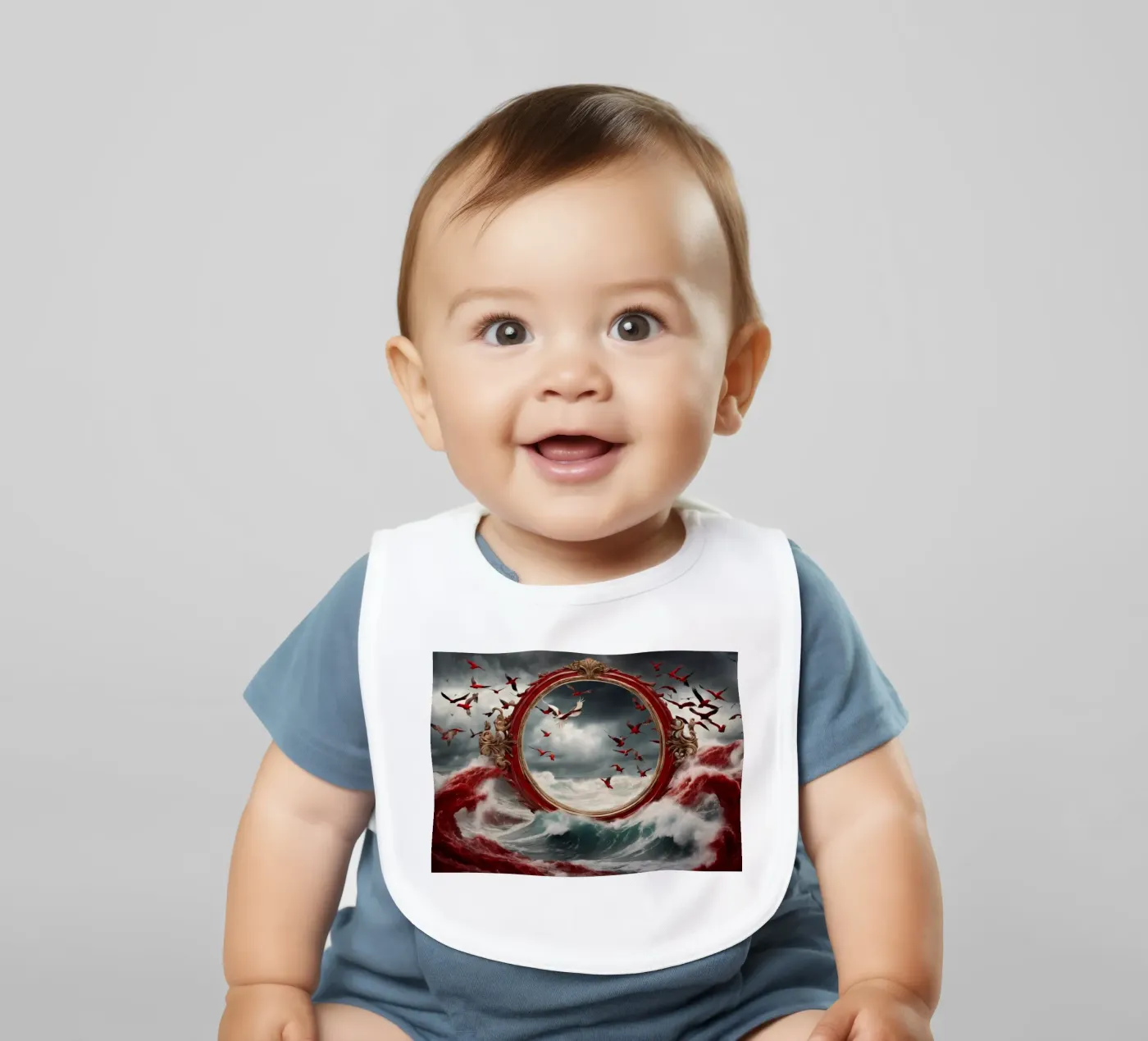 vogels baby slabbetje van kimmindmuse