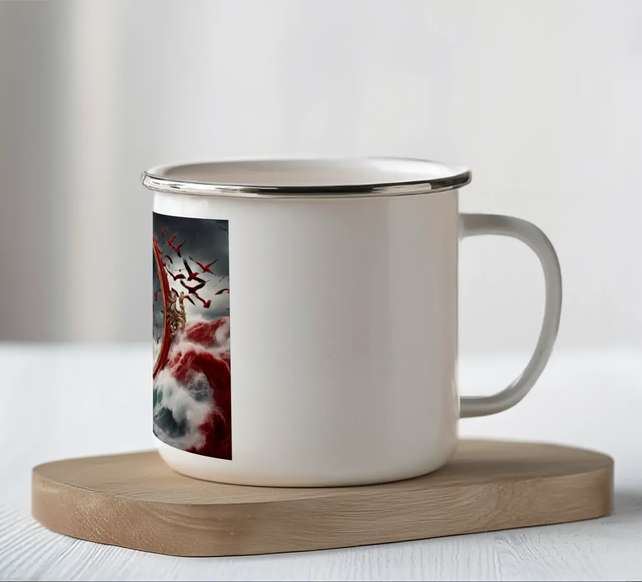 uccelli tazza in smalto da kimmindmuse