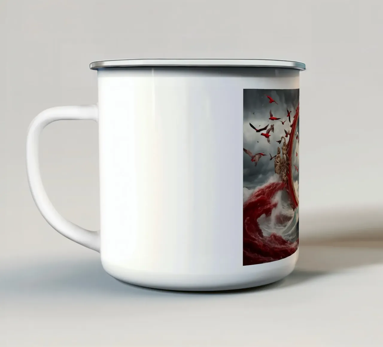 uccelli tazza in smalto da kimmindmuse