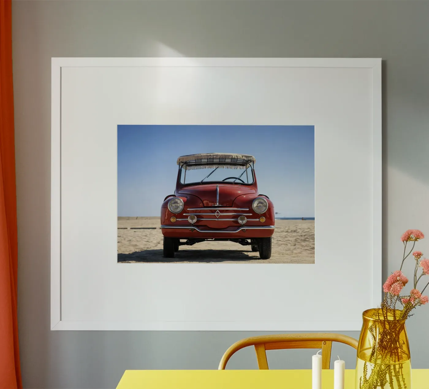 Oldtimer in Rot Poster von Deemoll