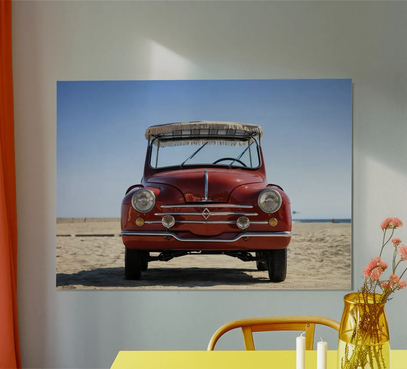 Oldtimer in Rot Poster von Deemoll