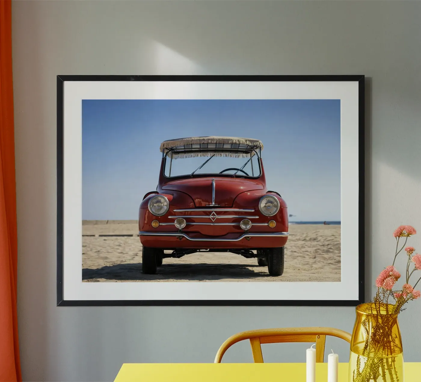 Oldtimer in Rot Poster von Deemoll