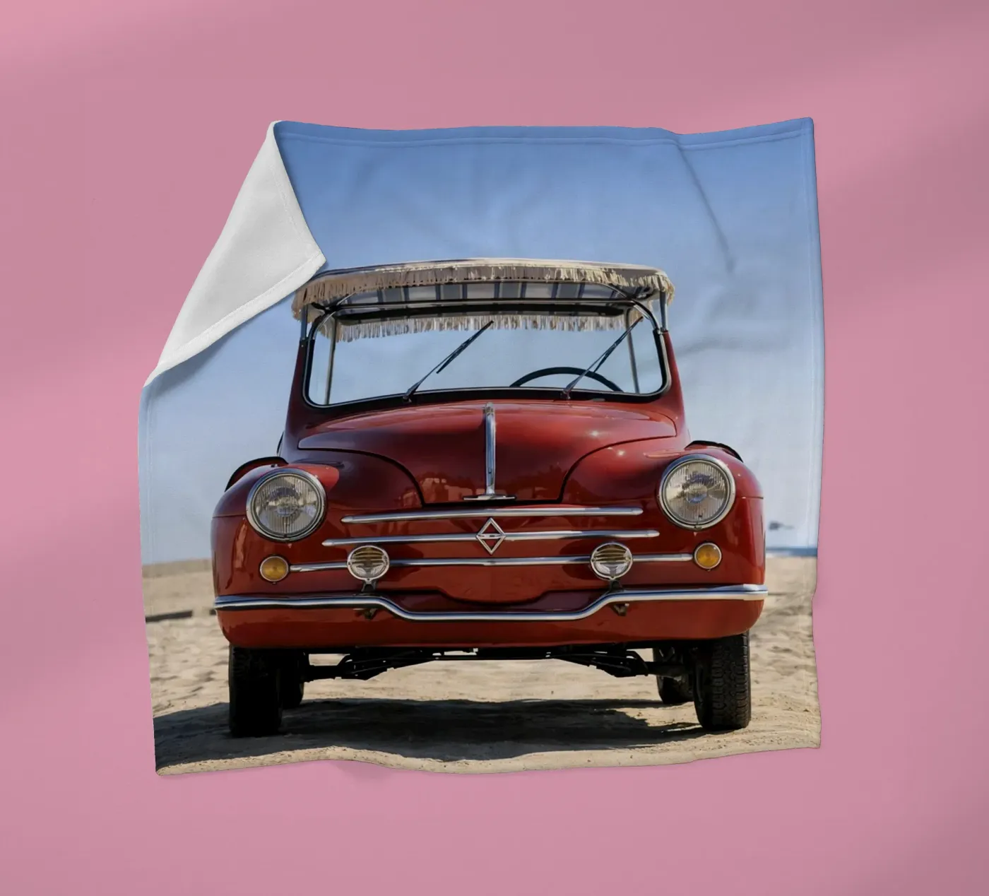 Oldtimer in Rot Fleecedecke von Deemoll
