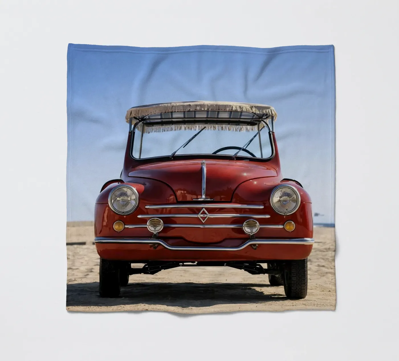 Oldtimer in Rot Fleecedecke von Deemoll